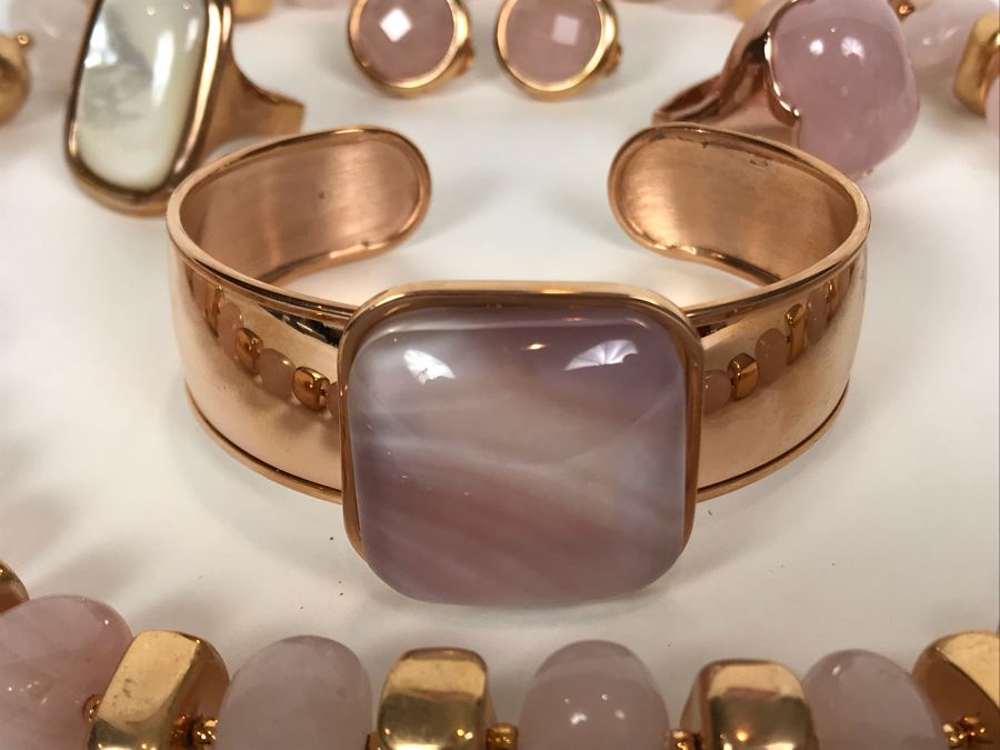 Milor Italy Bronze Jewelry Set With Necklace, Bracelet, Ring Size 9.5, Ring Size 8.5 And Earrings [Photo 5]