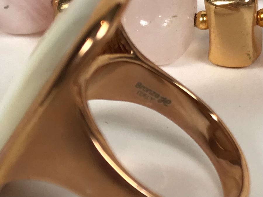 Milor Italy Bronze Jewelry Set With Necklace, Bracelet, Ring Size 9.5, Ring Size 8.5 And Earrings [Photo 13]