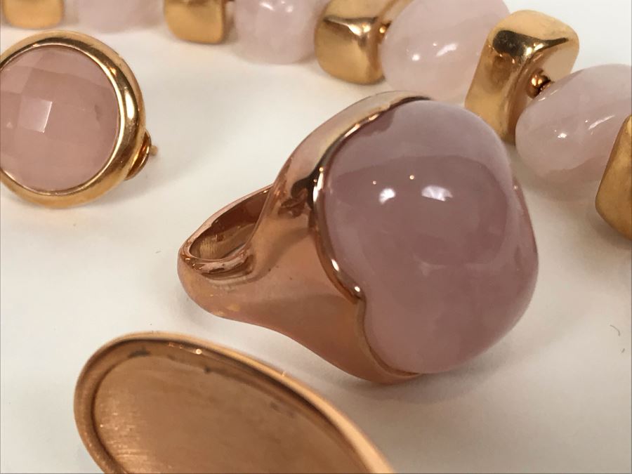 Milor Italy Bronze Jewelry Set With Necklace, Bracelet, Ring Size 9.5, Ring Size 8.5 And Earrings [Photo 6]