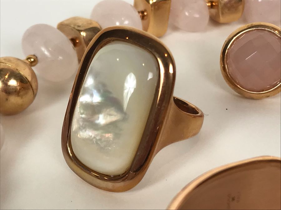 Milor Italy Bronze Jewelry Set With Necklace, Bracelet, Ring Size 9.5, Ring Size 8.5 And Earrings [Photo 7]