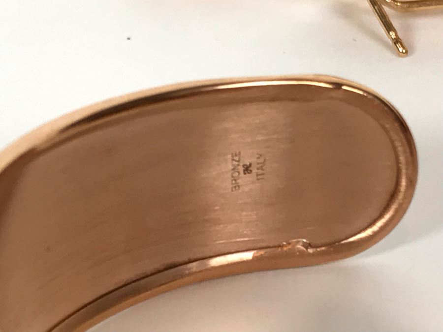 Milor Italy Bronze Jewelry Set With Necklace, Bracelet, Ring Size 9.5, Ring Size 8.5 And Earrings [Photo 12]