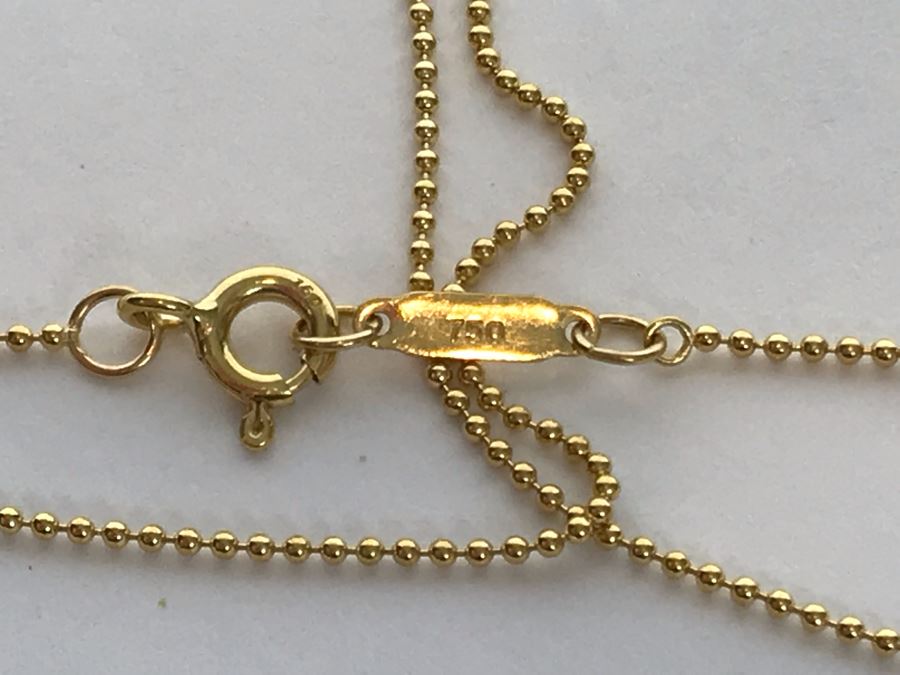 18K Gold Tiffany & Co .750 Key Pendant With 18K Gold Tiffany & Co. Necklace 5.4g Estimate $2,500 [Photo 10]
