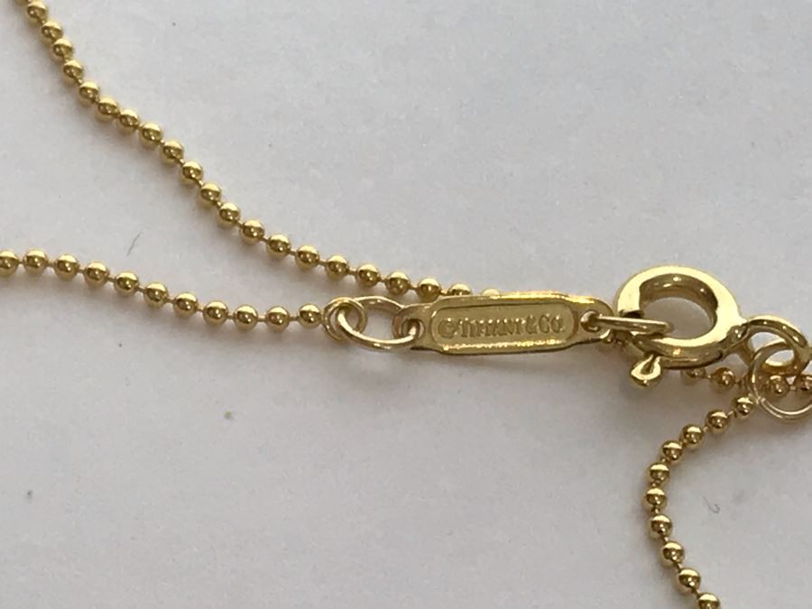 18K Gold Tiffany & Co .750 Key Pendant With 18K Gold Tiffany & Co ...