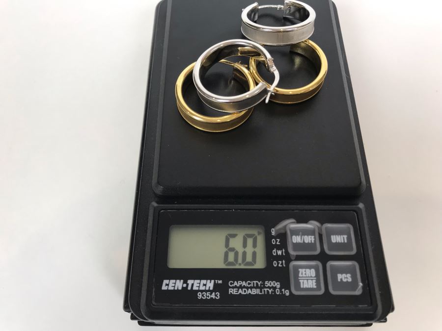 18K Gold Milor Italy (2) Pairs Of Earrings 6g TW [Photo 8]