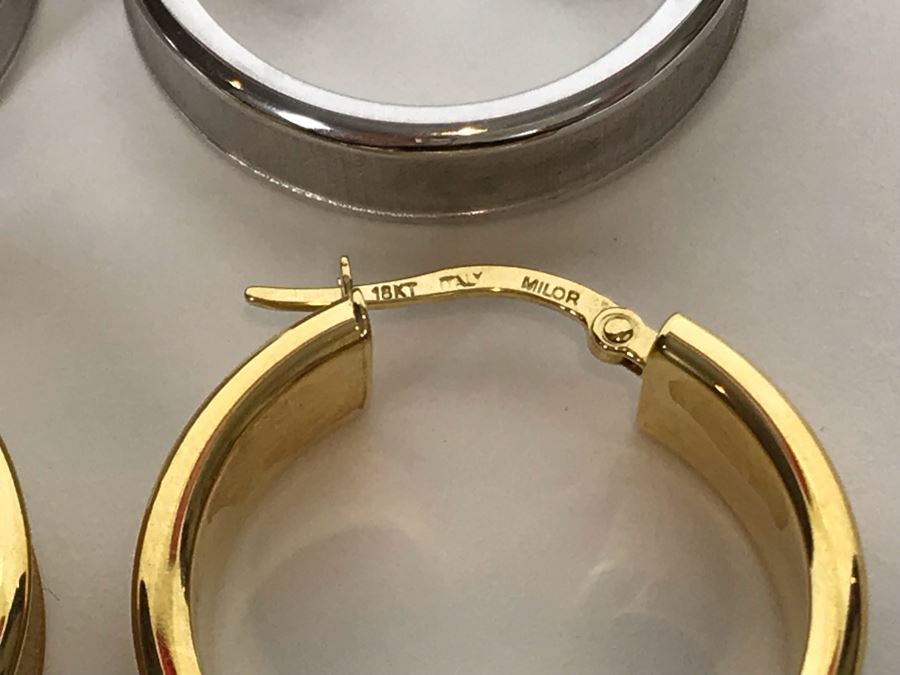 18K Gold Milor Italy (2) Pairs Of Earrings 6g TW [Photo 5]