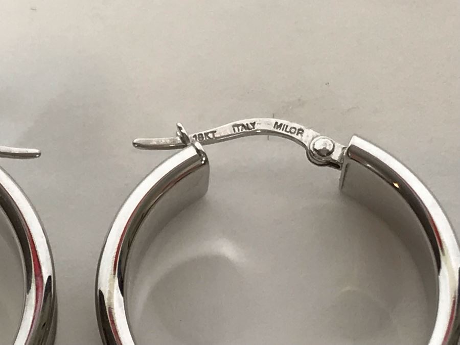 18K Gold Milor Italy (2) Pairs Of Earrings 6g TW [Photo 6]