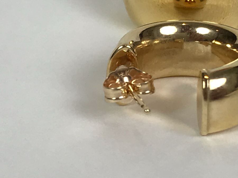 (2) Pairs Of 14K Gold Earrings 10.3g TW [Photo 7]