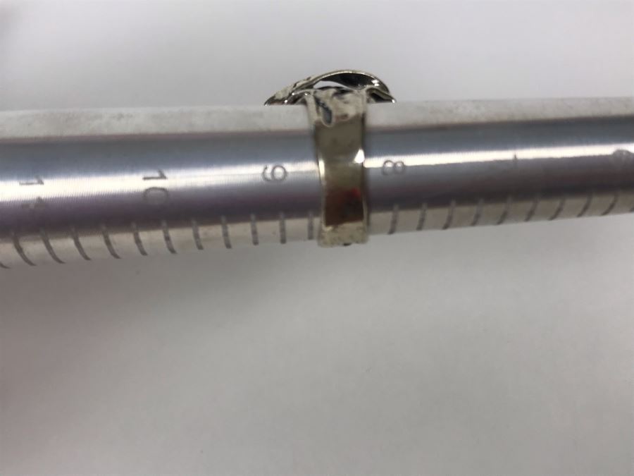 Large Sterling Silver Israel PZ Ring Size 8.5 10.5g [Photo 12]