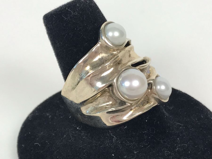 Sterling Silver Israel HG Ring Size 8.25 9.8g [Photo 3]