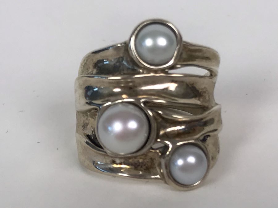 Sterling Silver Israel HG Ring Size 8.25 9.8g [Photo 5]