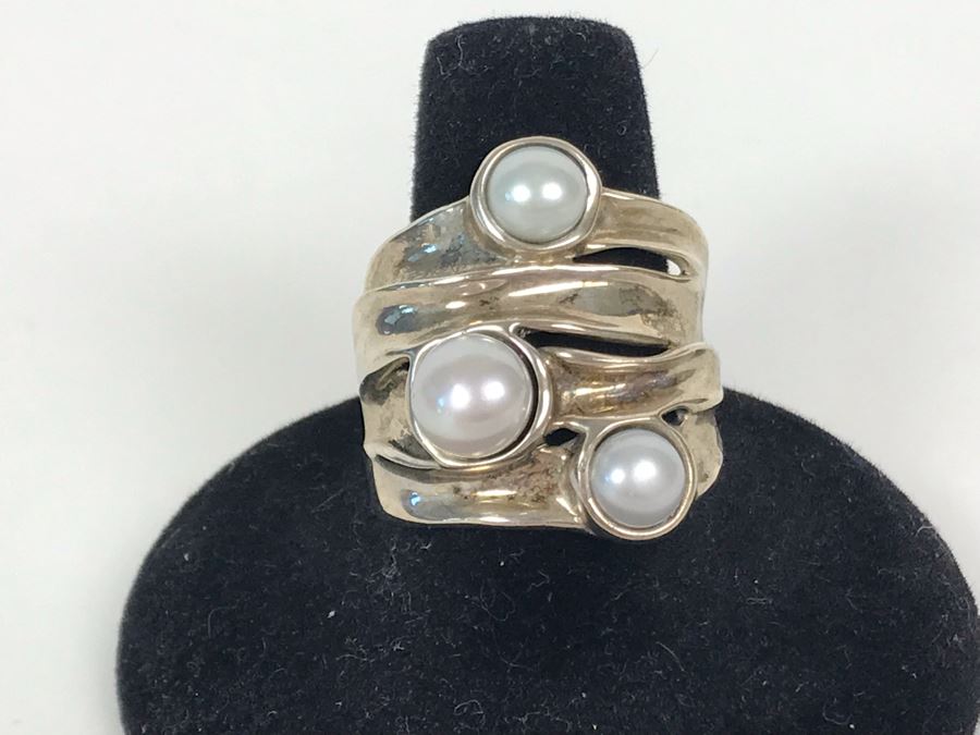 Sterling Silver Israel HG Ring Size 8.25 9.8g [Photo 2]