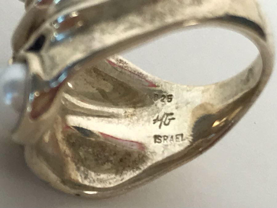 Sterling Silver Israel HG Ring Size 8.25 9.8g [Photo 7]