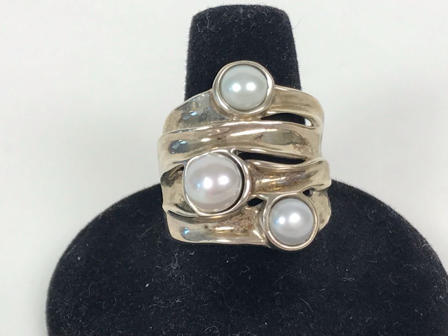 Sterling Silver Israel HG Ring Size 8.25 9.8g [Photo 1]