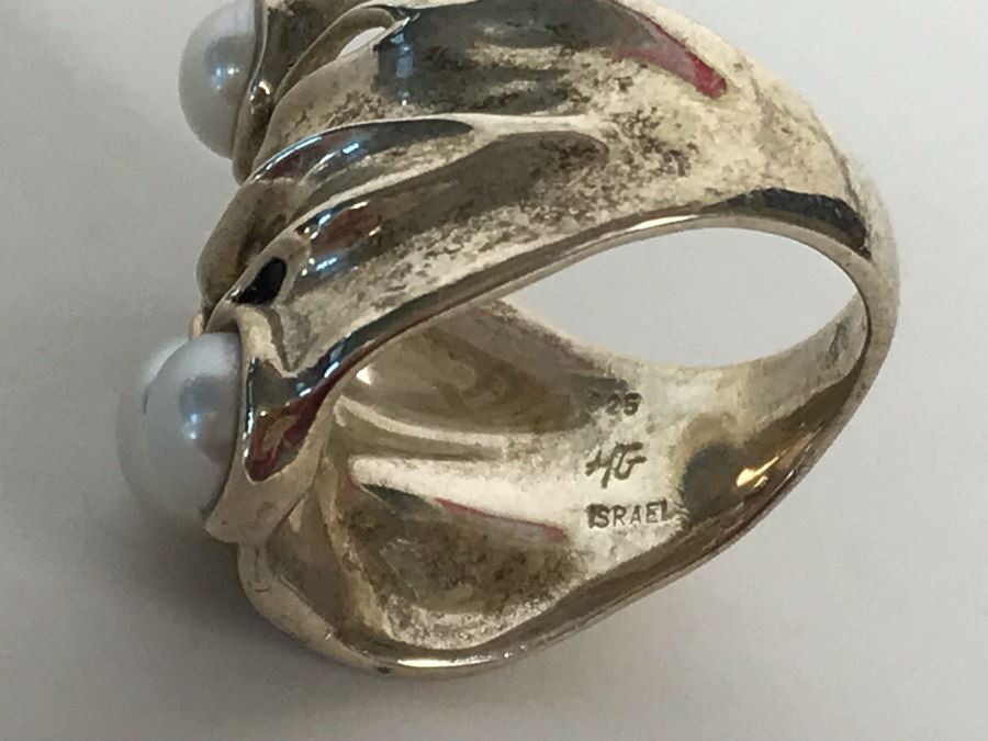 Sterling Silver Israel HG Ring Size 8.25 9.8g [Photo 8]