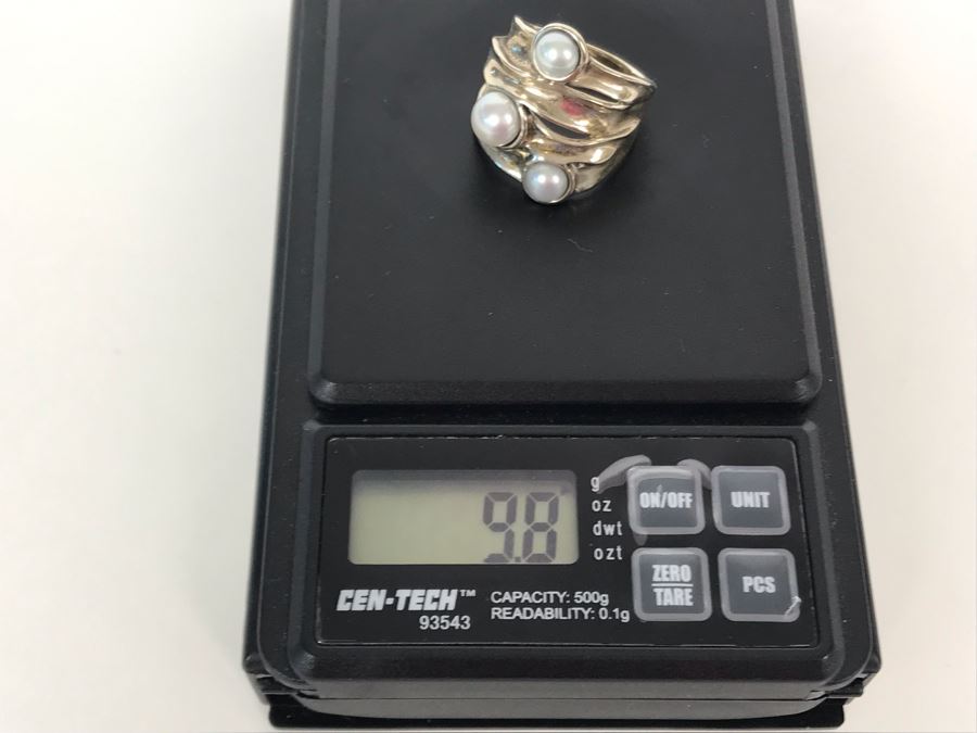 Sterling Silver Israel HG Ring Size 8.25 9.8g [Photo 9]