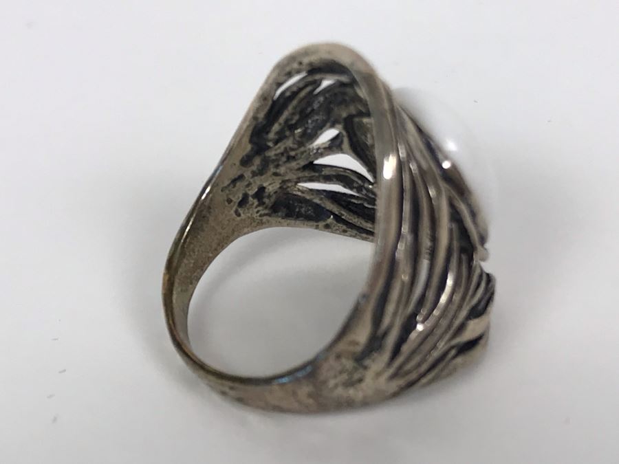 Sterling Silver Israel PZ Ring Size 8.5 8.2g [Photo 8]