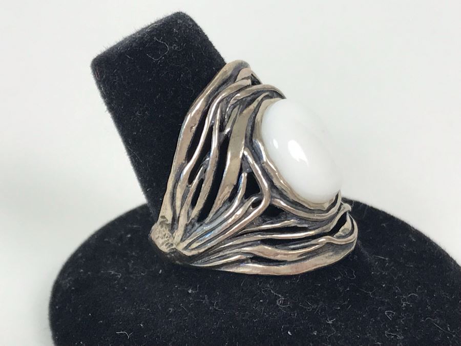 Sterling Silver Israel PZ Ring Size 8.5 8.2g [Photo 1]