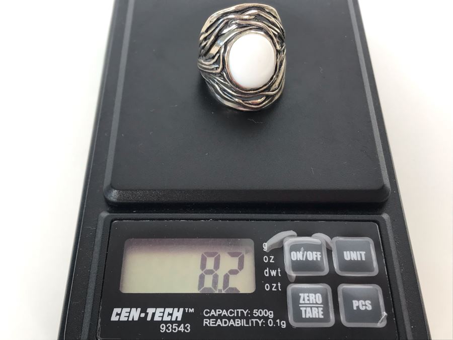 Sterling Silver Israel PZ Ring Size 8.5 8.2g [Photo 10]