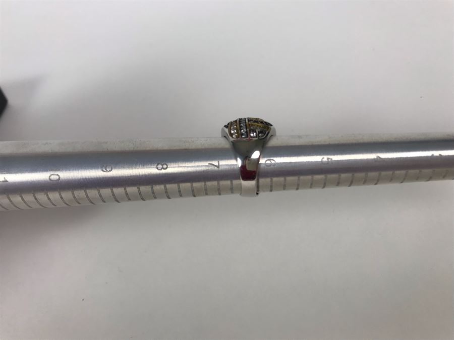 Sterling Silver CZ Ring Size 6.5 9.6g [Photo 10]