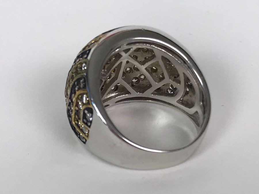 Sterling Silver CZ Ring Size 6.5 9.6g [Photo 7]