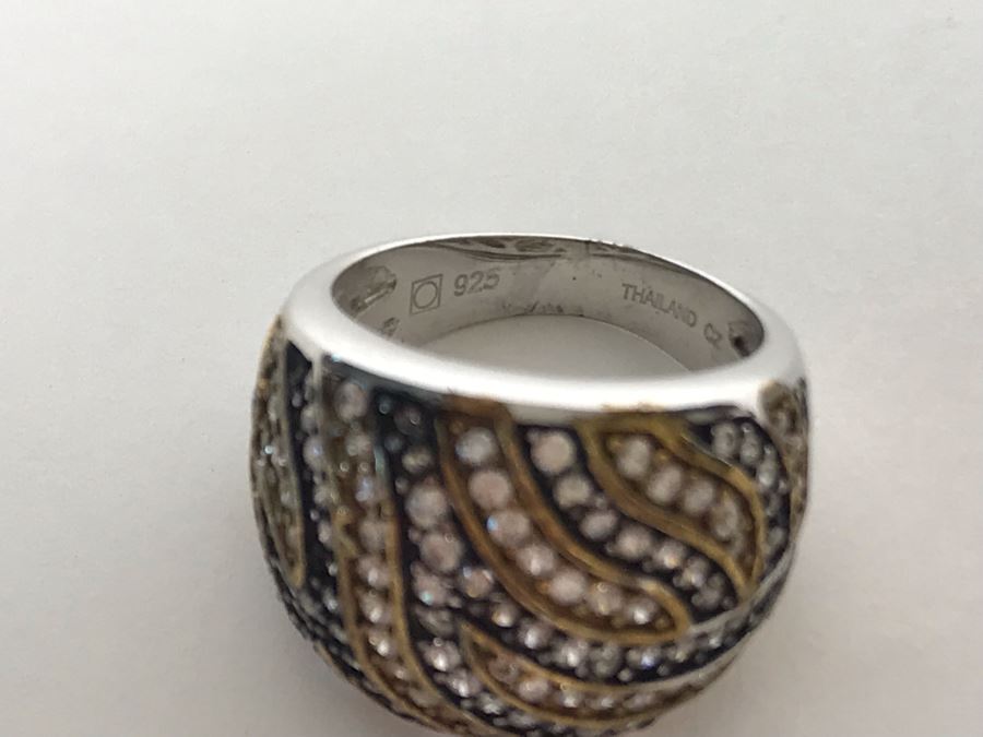 Sterling Silver CZ Ring Size 6.5 9.6g [Photo 11]