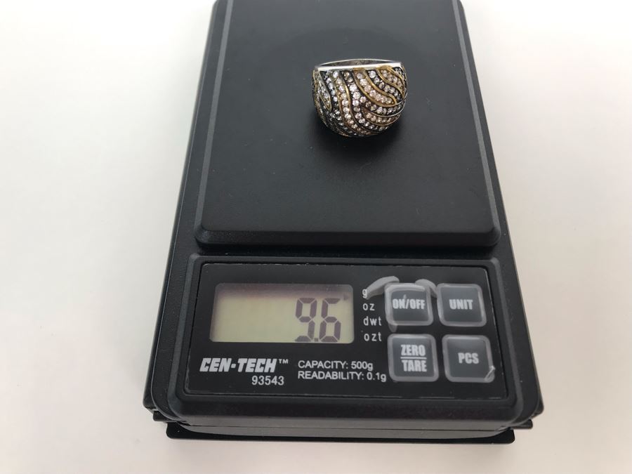 Sterling Silver CZ Ring Size 6.5 9.6g [Photo 9]