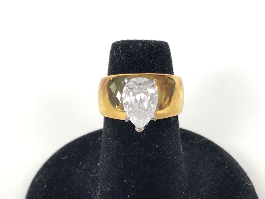 Sterling Silver CZ Ring Size 5.25 6.5g [Photo 1]