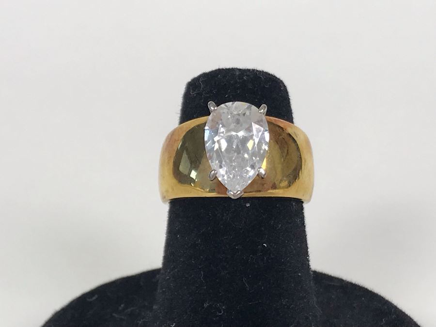 Sterling Silver CZ Ring Size 5.25 6.5g [Photo 2]