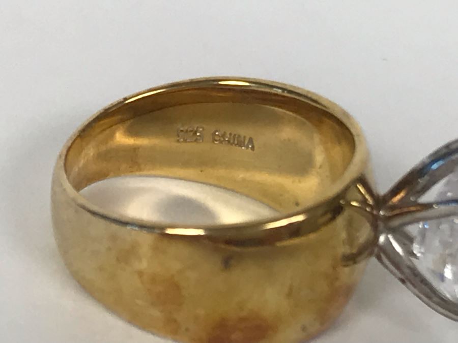 Sterling Silver CZ Ring Size 5.25 6.5g [Photo 9]