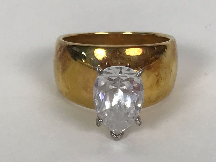 Sterling Silver CZ Ring Size 5.25 6.5g [Photo 7]