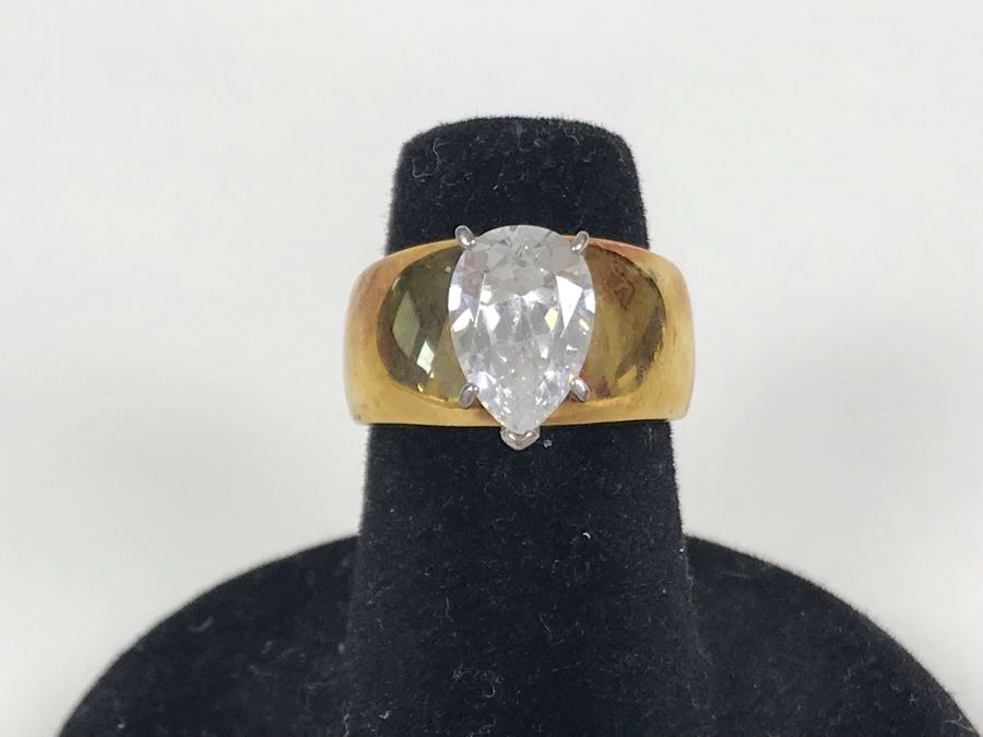 Sterling Silver CZ Ring Size 5.25 6.5g [Photo 3]