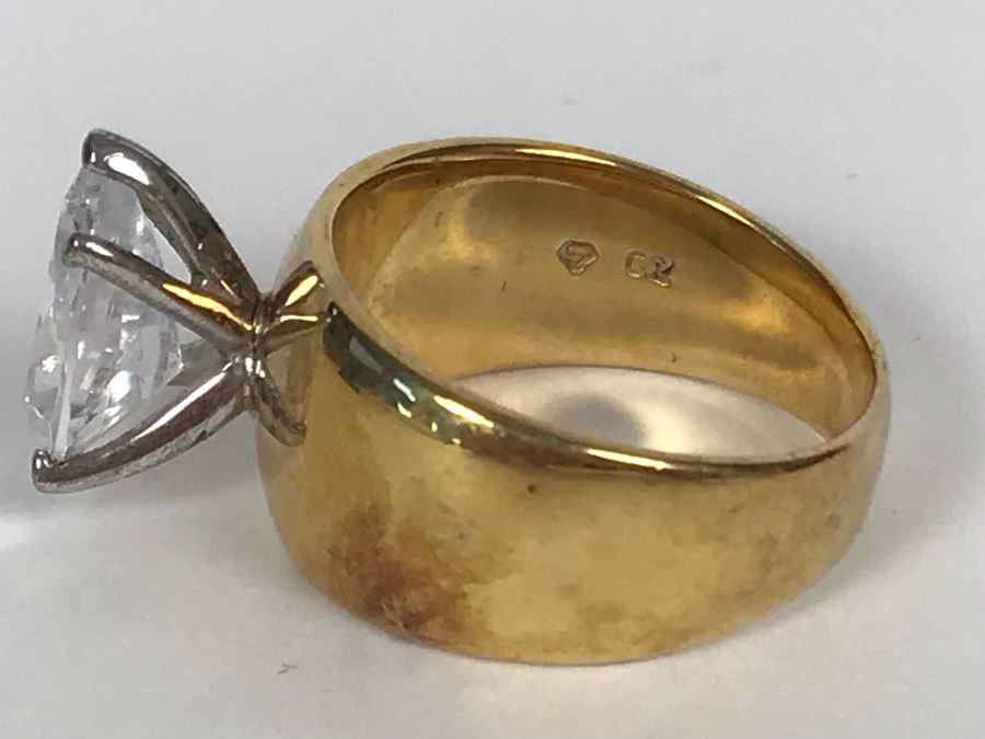 Sterling Silver CZ Ring Size 5.25 6.5g [Photo 8]