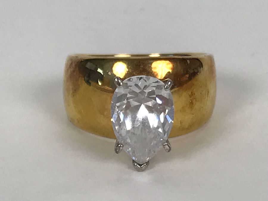 Sterling Silver CZ Ring Size 5.25 6.5g [Photo 6]