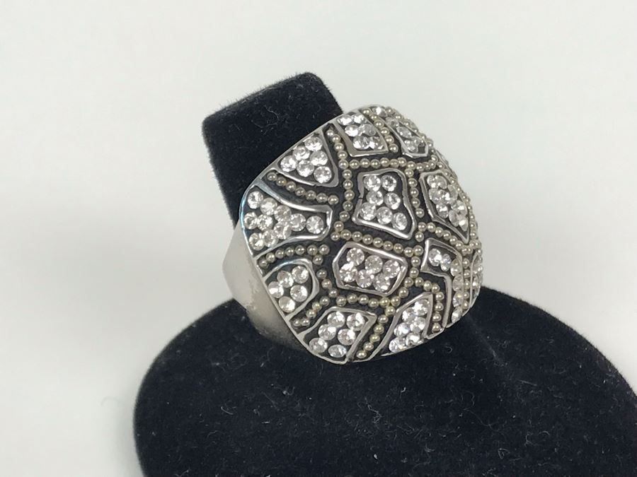 Sterling Silver CT Ring Size 7.25 17.3g [Photo 4]
