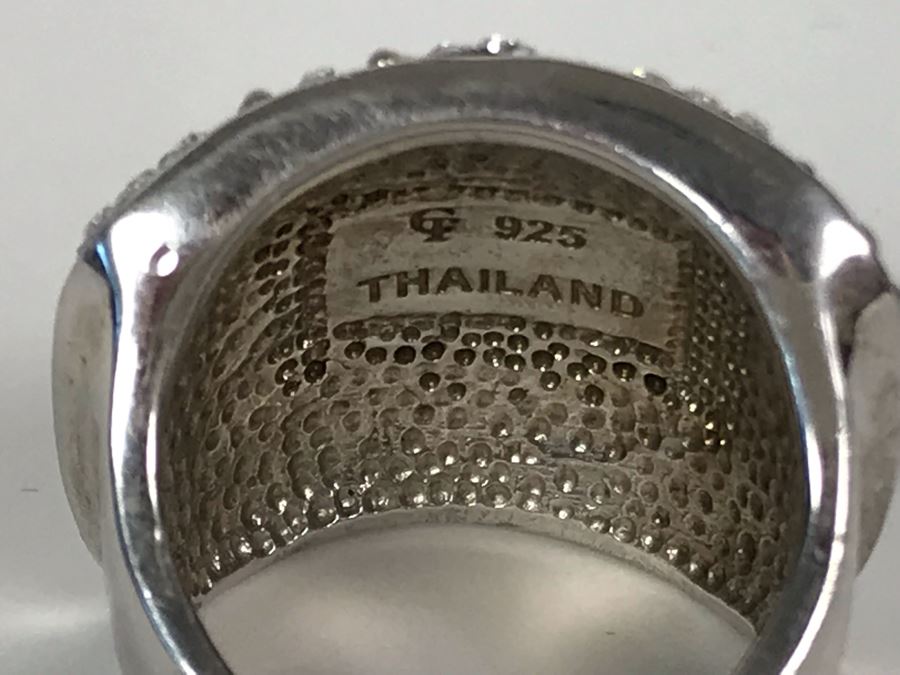 Sterling Silver CT Ring Size 7.25 17.3g [Photo 12]