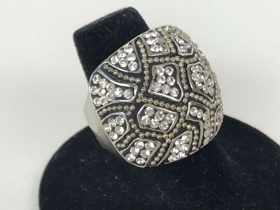 Sterling Silver CT Ring Size 7.25 17.3g [Photo 5]
