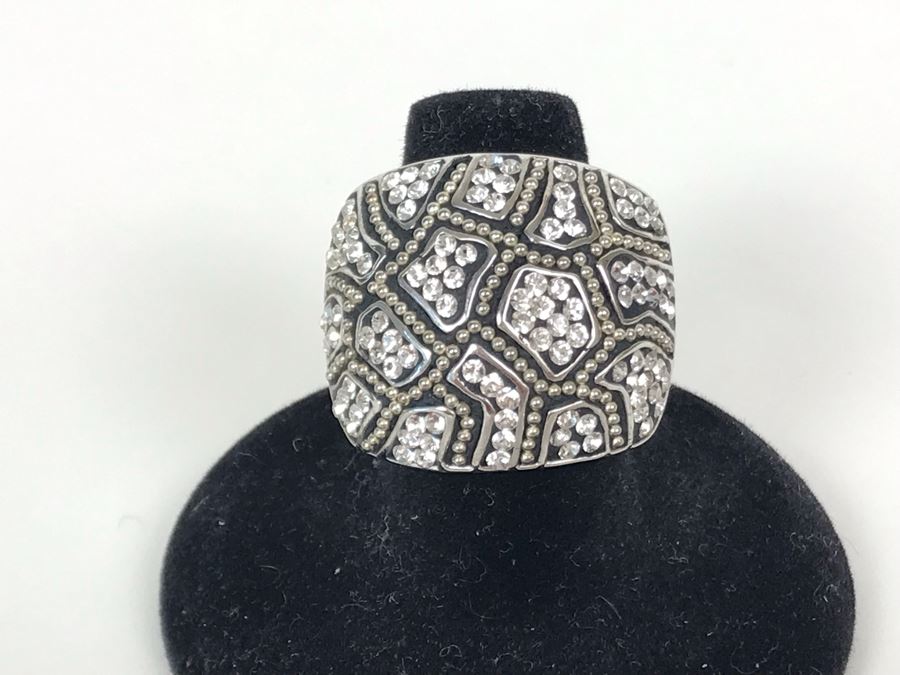 Sterling Silver CT Ring Size 7.25 17.3g [Photo 3]