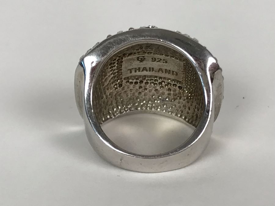 Sterling Silver CT Ring Size 7.25 17.3g [Photo 11]
