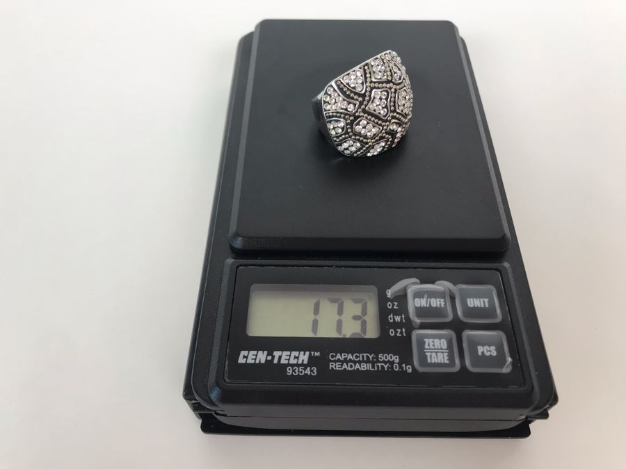 Sterling Silver CT Ring Size 7.25 17.3g [Photo 13]