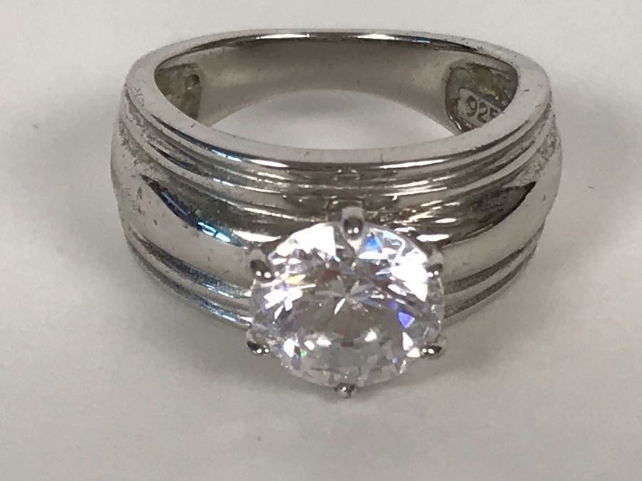 Sterling Silver CZ Ring Size 5.5 5.6g [Photo 9]