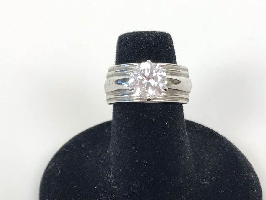Sterling Silver CZ Ring Size 5.5 5.6g [Photo 2]
