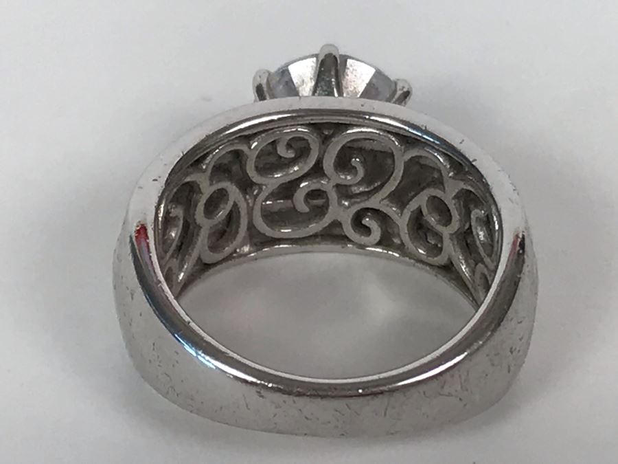 Sterling Silver CZ Ring Size 5.5 5.6g [Photo 12]