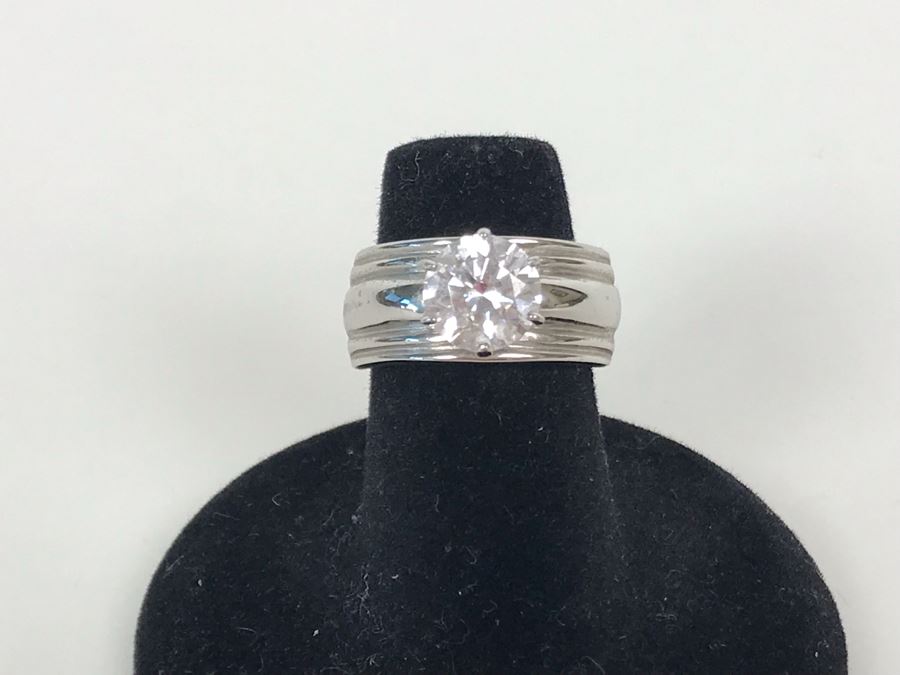 Sterling Silver CZ Ring Size 5.5 5.6g [Photo 3]