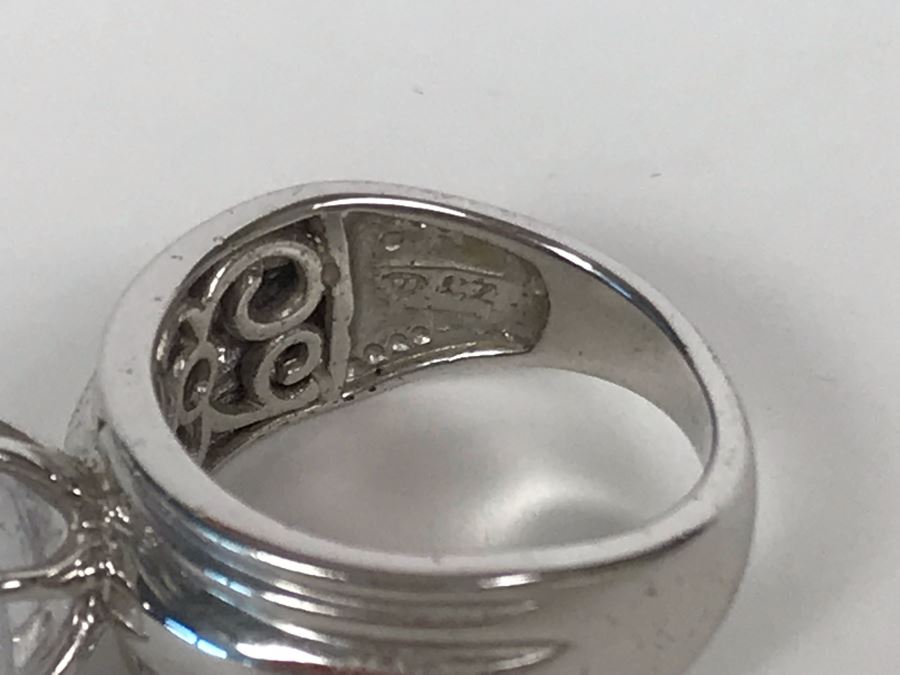 Sterling Silver CZ Ring Size 5.5 5.6g [Photo 13]