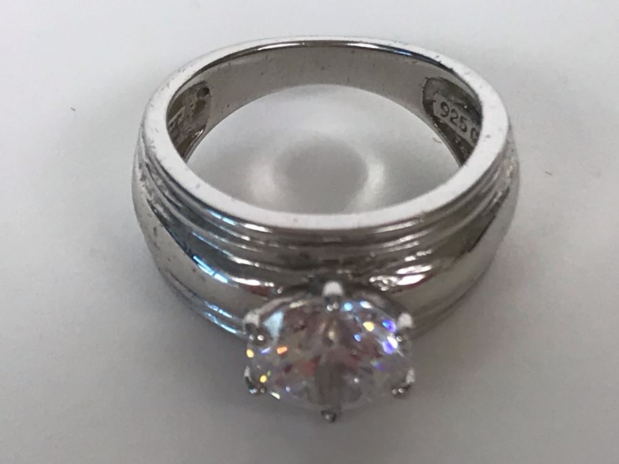 Sterling Silver CZ Ring Size 5.5 5.6g [Photo 7]