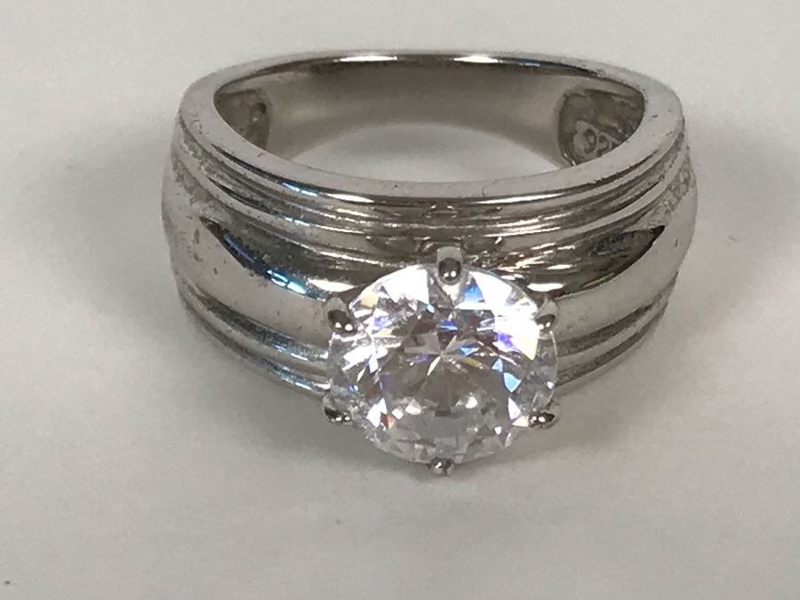 Sterling Silver CZ Ring Size 5.5 5.6g [Photo 10]