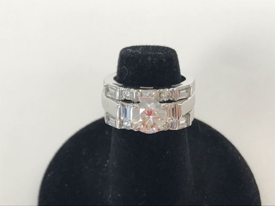 Sterling Silver CZ Ring Size 5 10.1g [Photo 4]