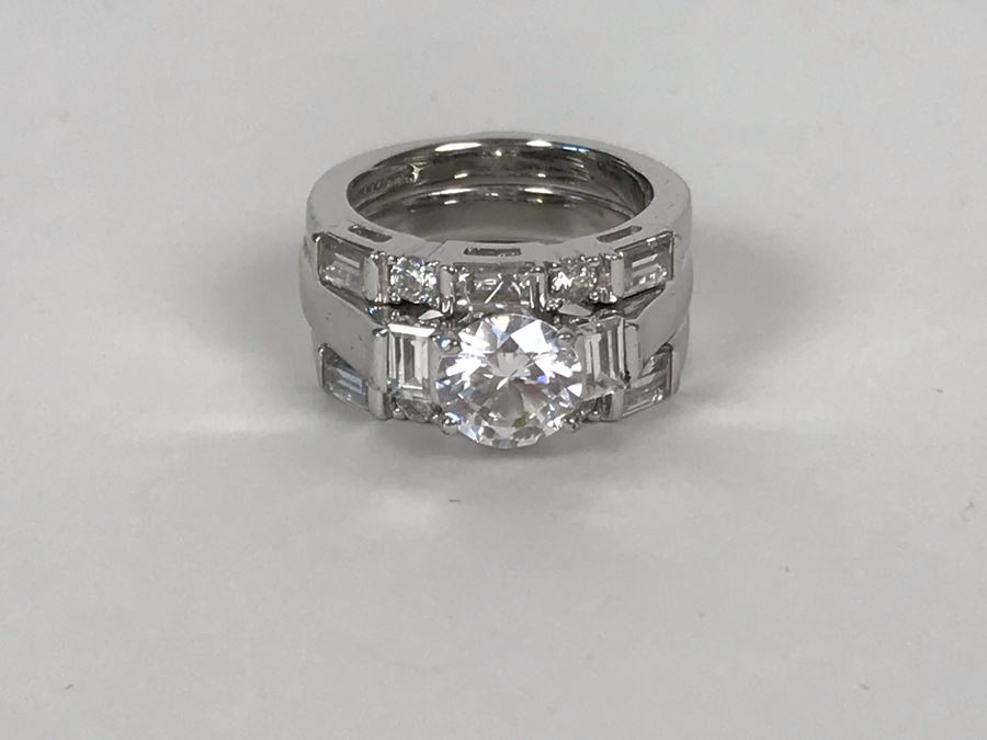 Sterling Silver CZ Ring Size 5 10.1g [Photo 10]
