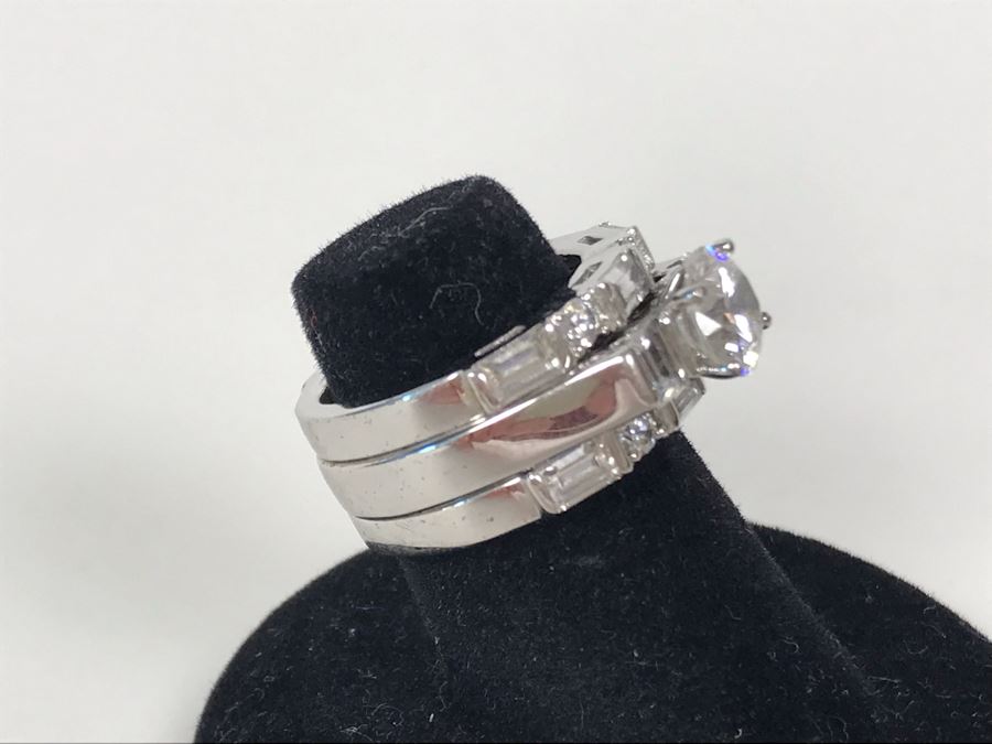 Sterling Silver CZ Ring Size 5 10.1g [Photo 5]