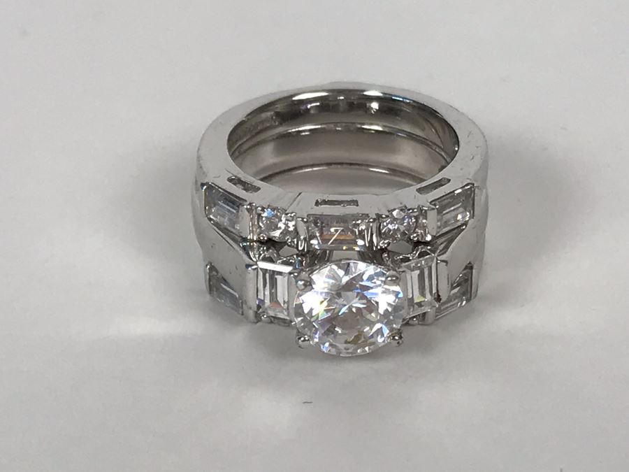 Sterling Silver CZ Ring Size 5 10.1g [Photo 8]